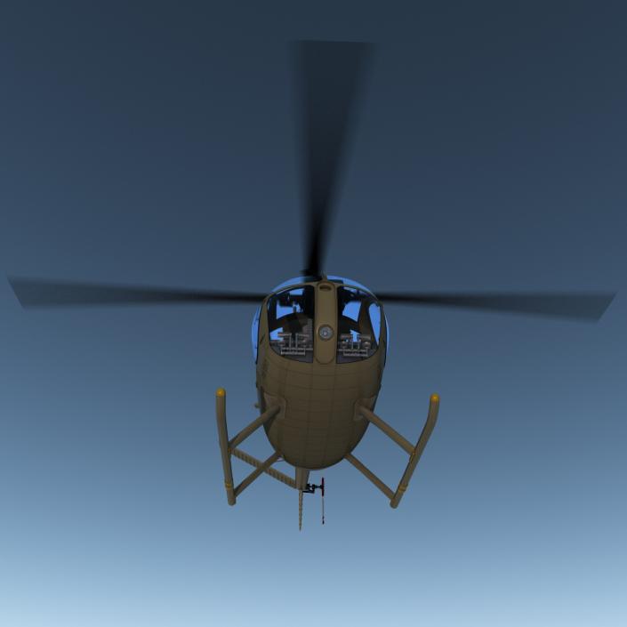 Light Helicopter Hughes OH-6 Cayuse Military 3D model