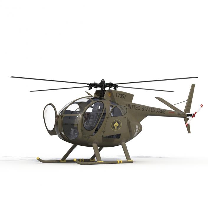 Light Helicopter Hughes OH-6 Cayuse Military 3D model