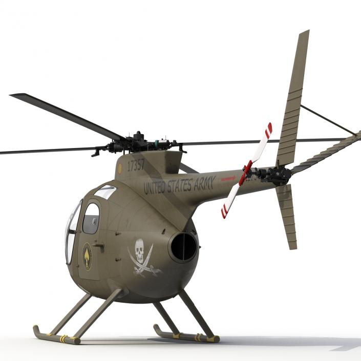 Light Helicopter Hughes OH-6 Cayuse Military 3D model