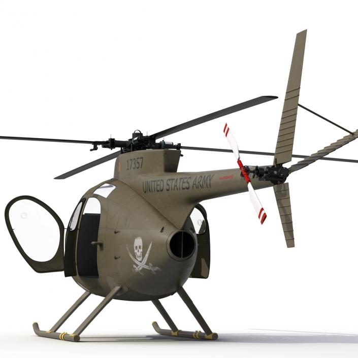 Light Helicopter Hughes OH-6 Cayuse Military 3D model