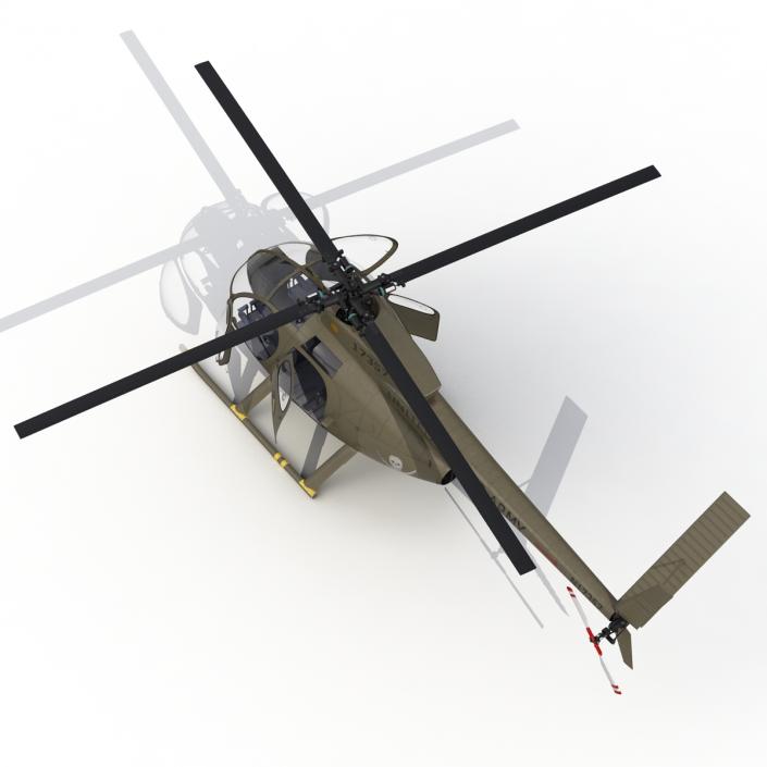 Light Helicopter Hughes OH-6 Cayuse Military 3D model