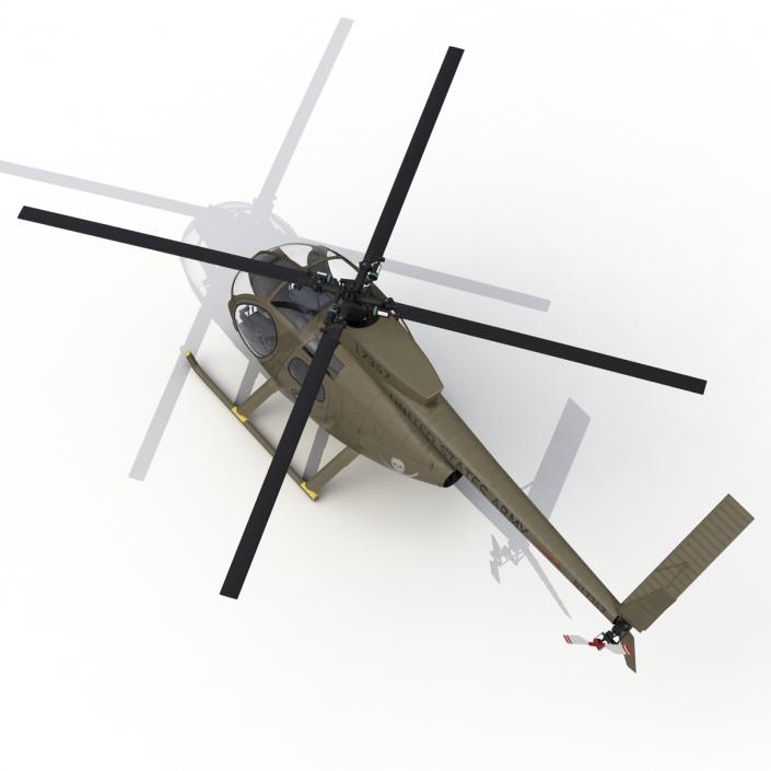 Light Helicopter Hughes OH-6 Cayuse Military 3D model