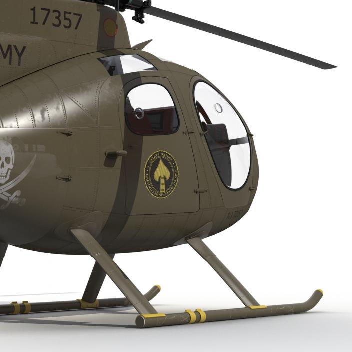 Light Helicopter Hughes OH-6 Cayuse Military 3D model