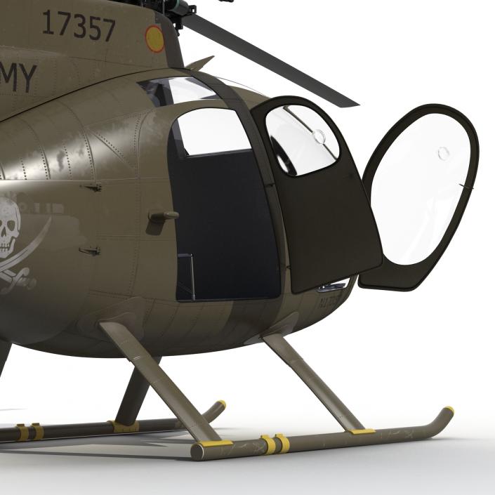 Light Helicopter Hughes OH-6 Cayuse Military 3D model