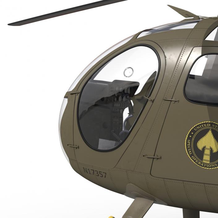 Light Helicopter Hughes OH-6 Cayuse Military 3D model