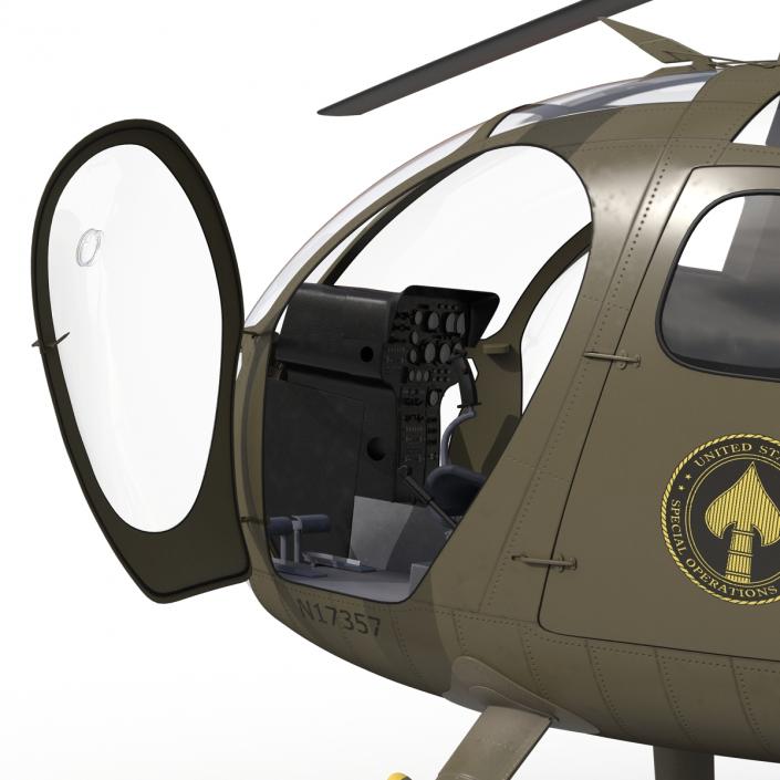 Light Helicopter Hughes OH-6 Cayuse Military 3D model