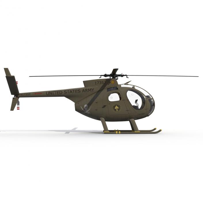 Light Helicopter Hughes OH-6 Cayuse Military 3D model