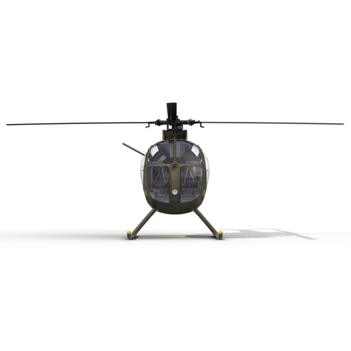 Light Helicopter Hughes OH-6 Cayuse Military 3D model