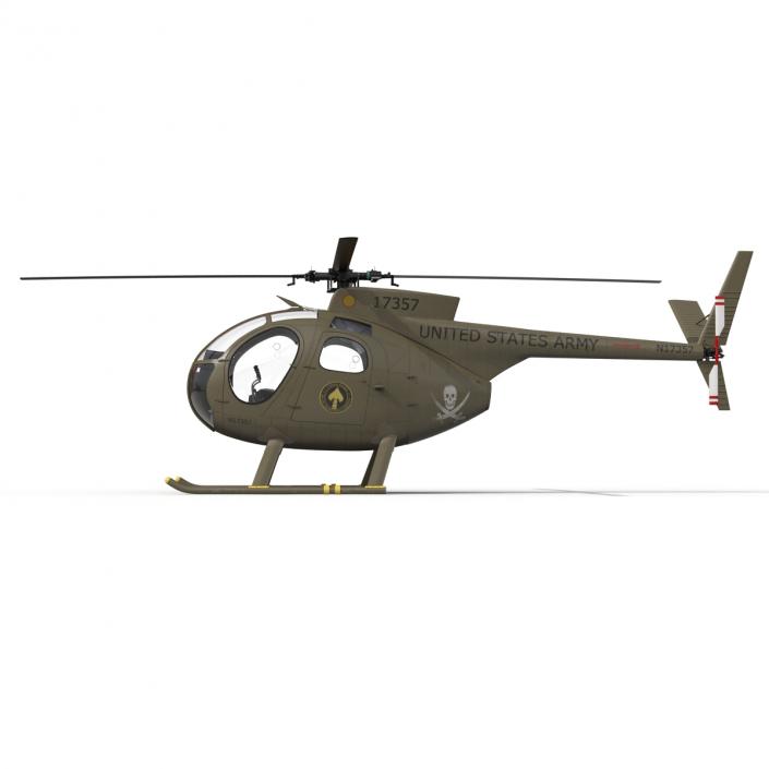 Light Helicopter Hughes OH-6 Cayuse Military 3D model