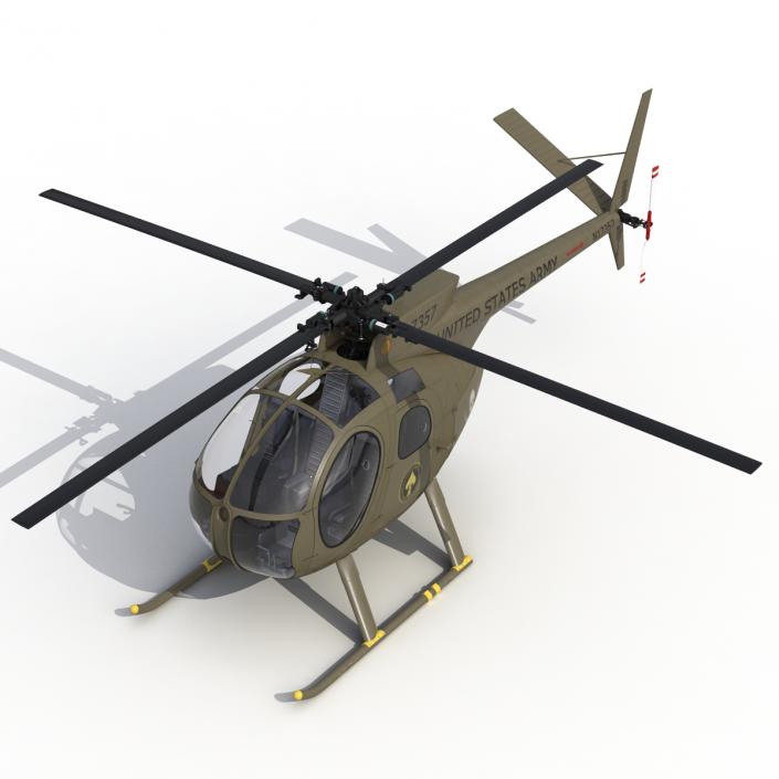 Light Helicopter Hughes OH-6 Cayuse Military 3D model