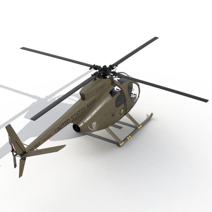 Light Helicopter Hughes OH-6 Cayuse Military 3D model