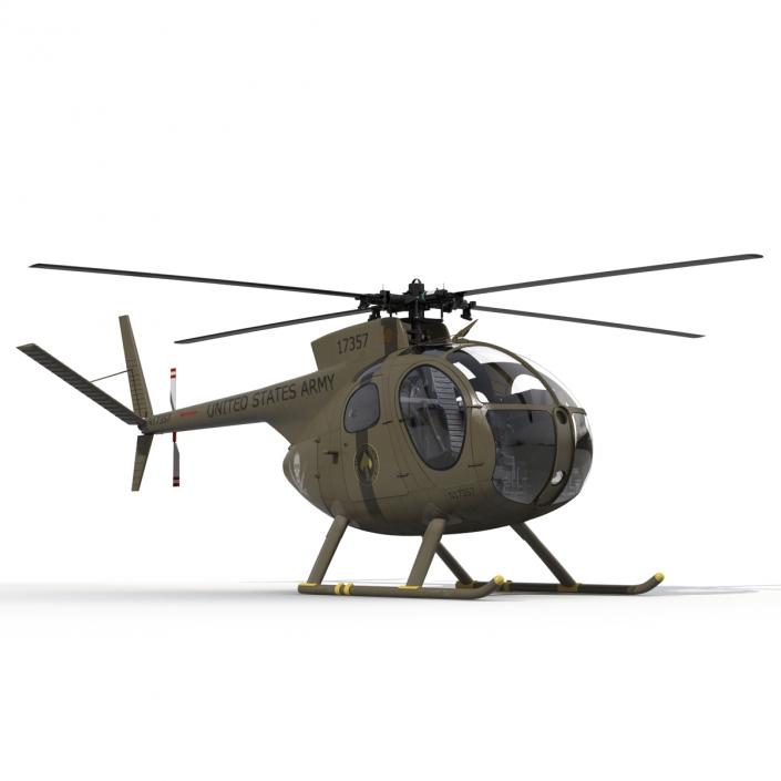 Light Helicopter Hughes OH-6 Cayuse Military 3D model