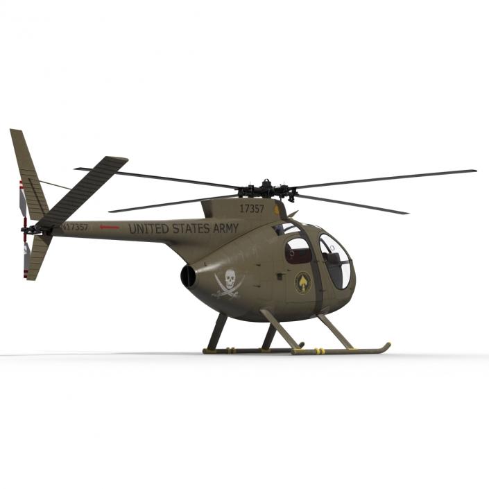 Light Helicopter Hughes OH-6 Cayuse Military 3D model