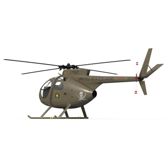 Light Helicopter Hughes OH-6 Cayuse Military 3D model