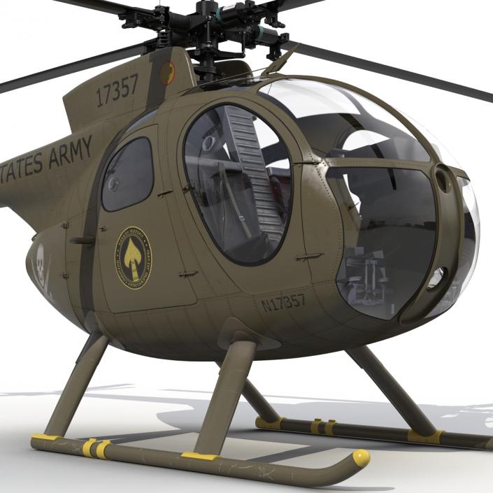 Light Helicopter Hughes OH-6 Cayuse Military 3D model