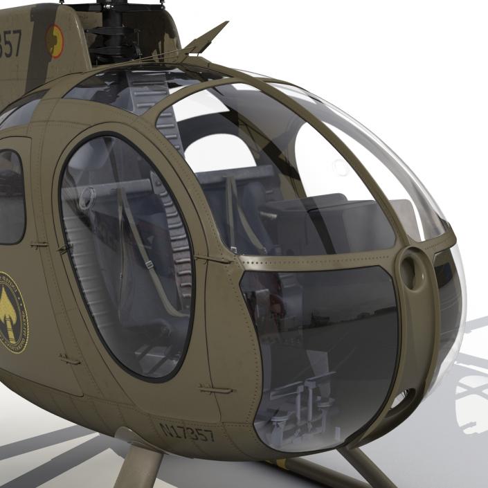 Light Helicopter Hughes OH-6 Cayuse Military 3D model