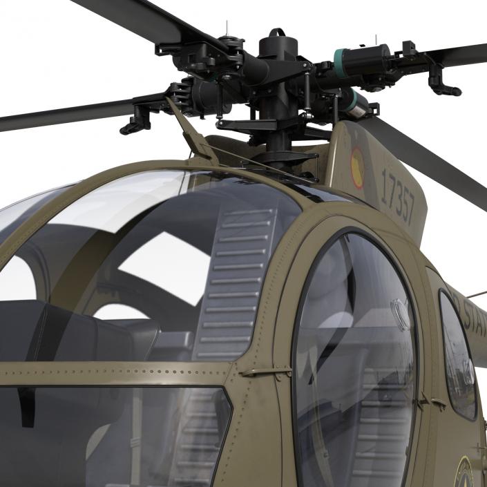 Light Helicopter Hughes OH-6 Cayuse Military 3D model