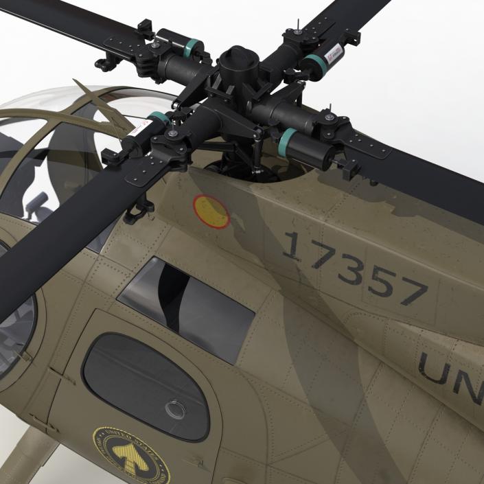 Light Helicopter Hughes OH-6 Cayuse Military 3D model