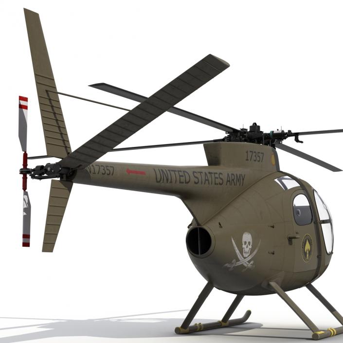 Light Helicopter Hughes OH-6 Cayuse Military 3D model