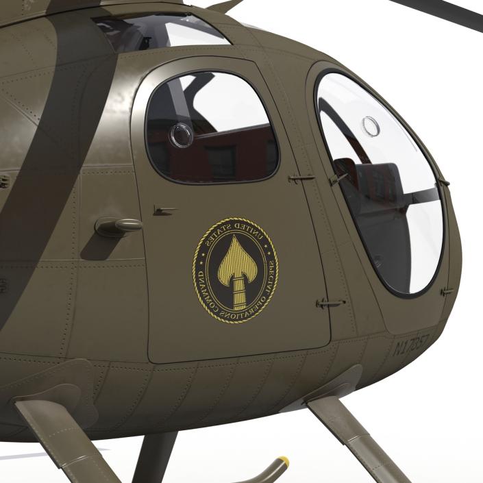 Light Helicopter Hughes OH-6 Cayuse Military 3D model