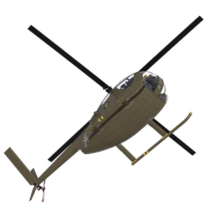 Light Helicopter Hughes OH-6 Cayuse Military 3D model