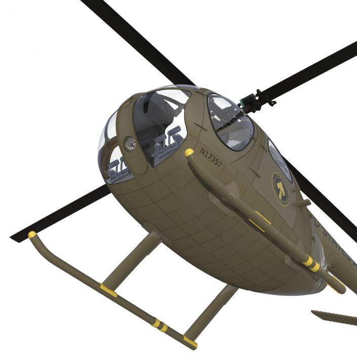 Light Helicopter Hughes OH-6 Cayuse Military 3D model