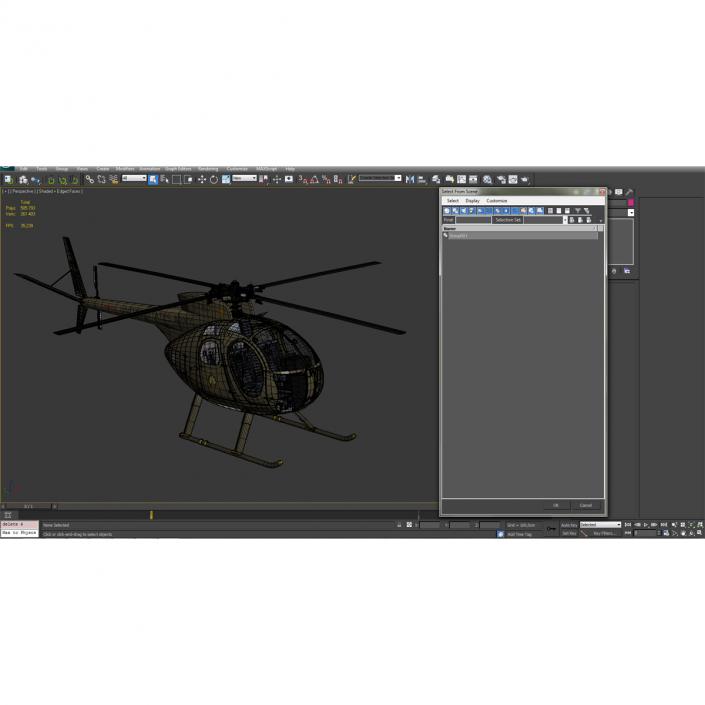 Light Helicopter Hughes OH-6 Cayuse Military 3D model