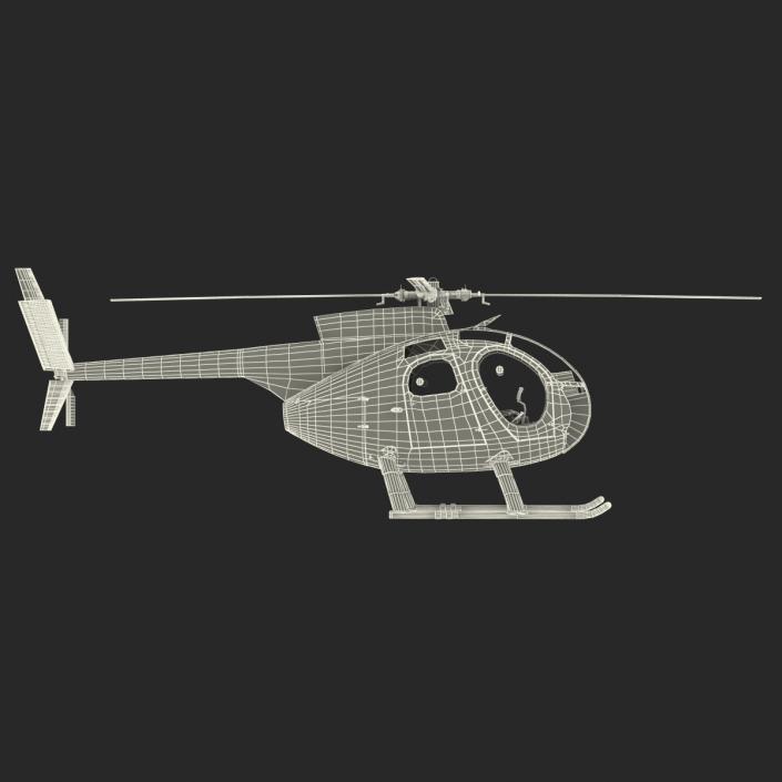 Light Helicopter Hughes OH-6 Cayuse Military 3D model