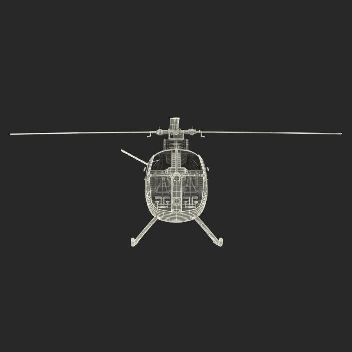 Light Helicopter Hughes OH-6 Cayuse Military 3D model