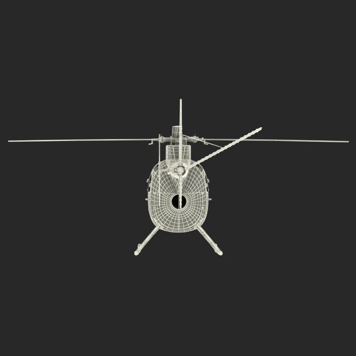 Light Helicopter Hughes OH-6 Cayuse Military 3D model