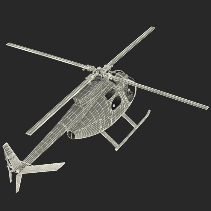 Light Helicopter Hughes OH-6 Cayuse Military 3D model