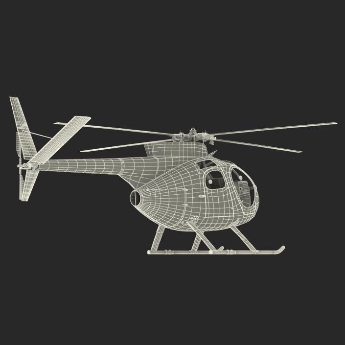 Light Helicopter Hughes OH-6 Cayuse Military 3D model