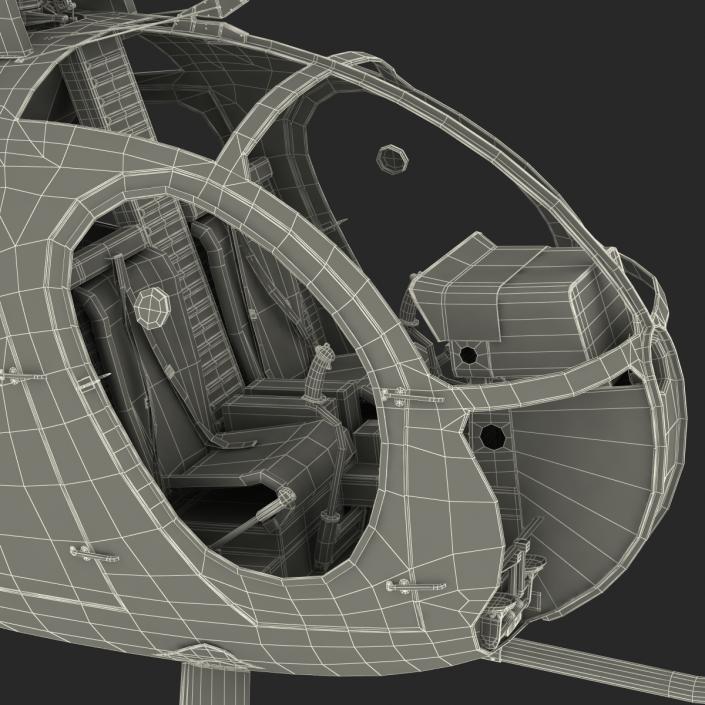 Light Helicopter Hughes OH-6 Cayuse Military 3D model