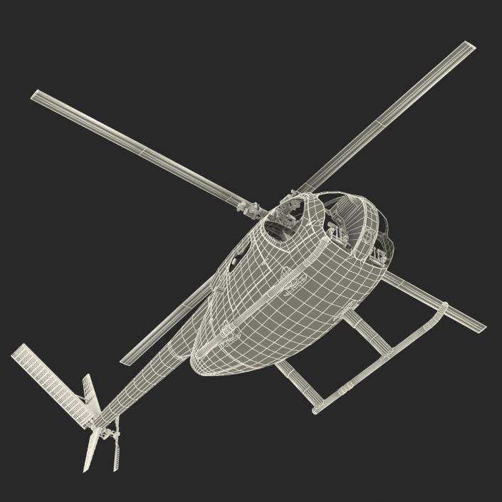 Light Helicopter Hughes OH-6 Cayuse Military 3D model