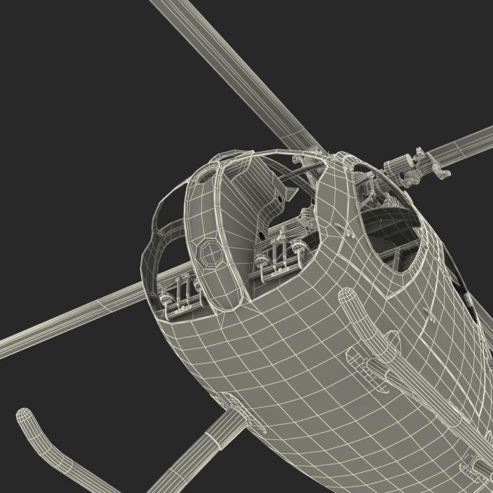 Light Helicopter Hughes OH-6 Cayuse Military 3D model