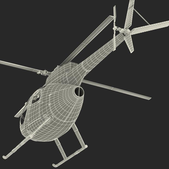 Light Helicopter Hughes OH-6 Cayuse Military 3D model