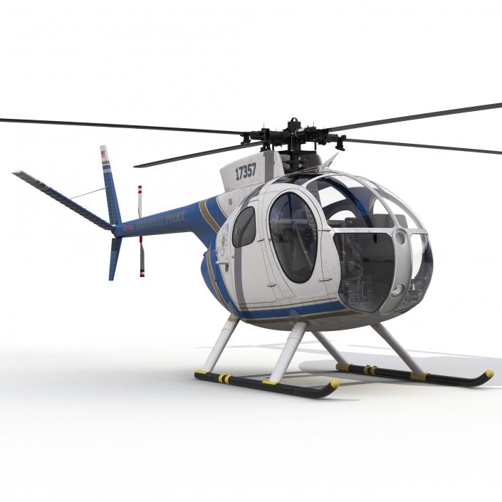 Light Helicopter Hughes OH-6 Cayuse Police 3D