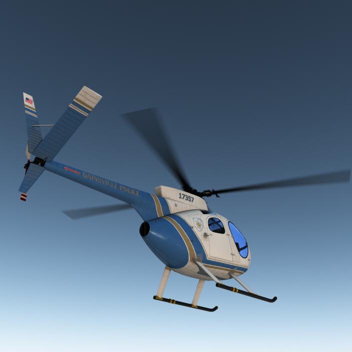 Light Helicopter Hughes OH-6 Cayuse Police 3D