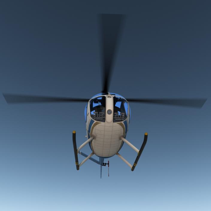 Light Helicopter Hughes OH-6 Cayuse Police 3D