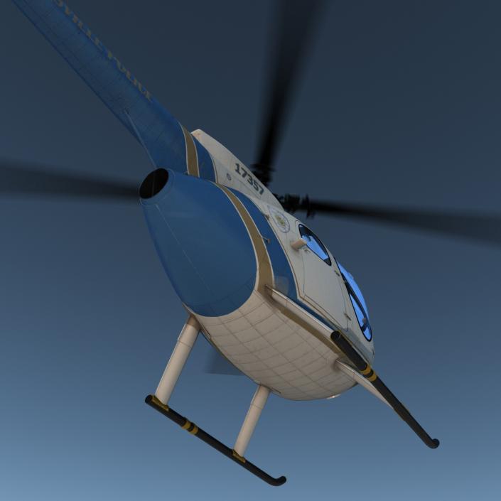 Light Helicopter Hughes OH-6 Cayuse Police 3D