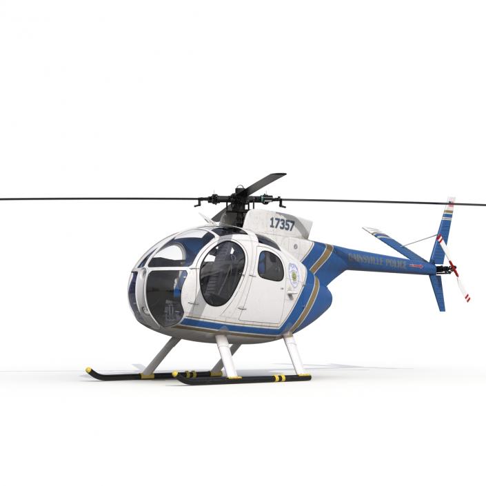 Light Helicopter Hughes OH-6 Cayuse Police 3D