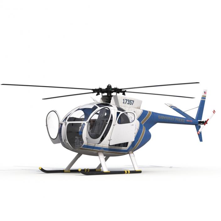 Light Helicopter Hughes OH-6 Cayuse Police 3D