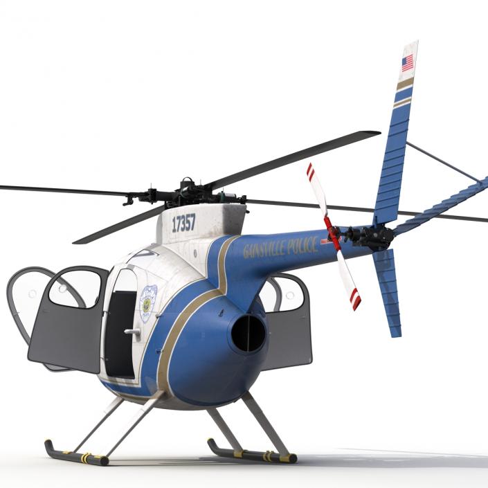 Light Helicopter Hughes OH-6 Cayuse Police 3D