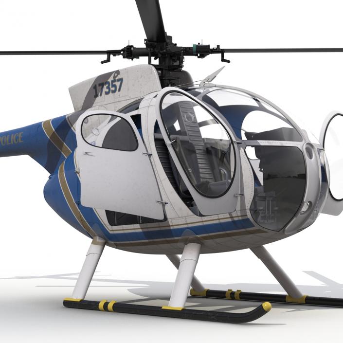 Light Helicopter Hughes OH-6 Cayuse Police 3D