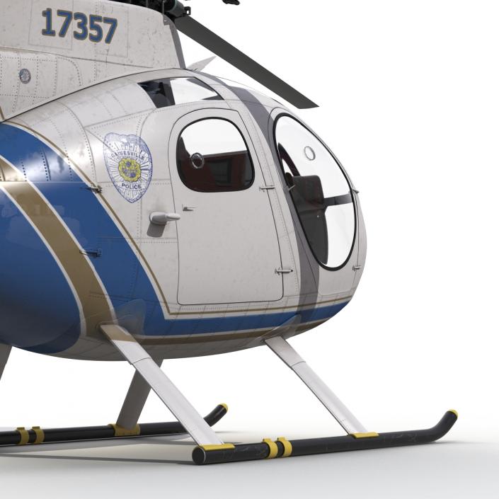 Light Helicopter Hughes OH-6 Cayuse Police 3D