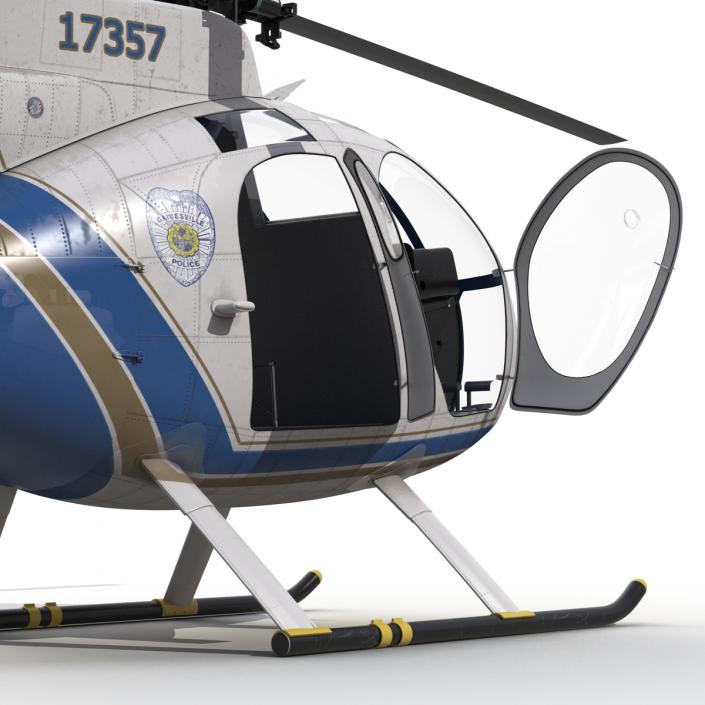 Light Helicopter Hughes OH-6 Cayuse Police 3D