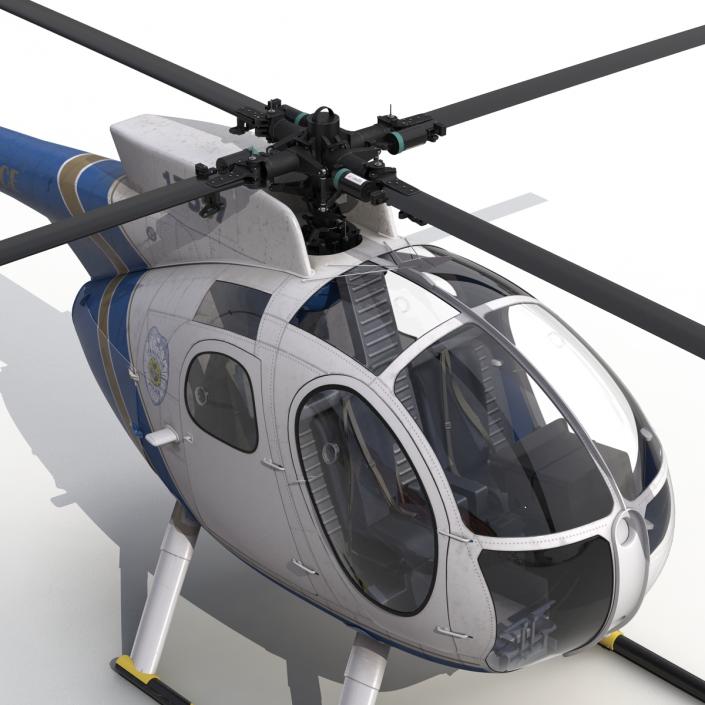 Light Helicopter Hughes OH-6 Cayuse Police 3D