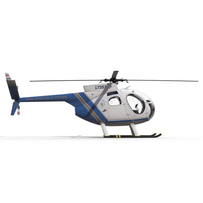 Light Helicopter Hughes OH-6 Cayuse Police 3D