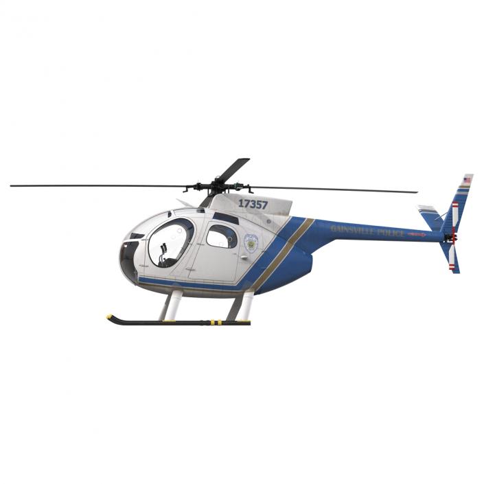 Light Helicopter Hughes OH-6 Cayuse Police 3D