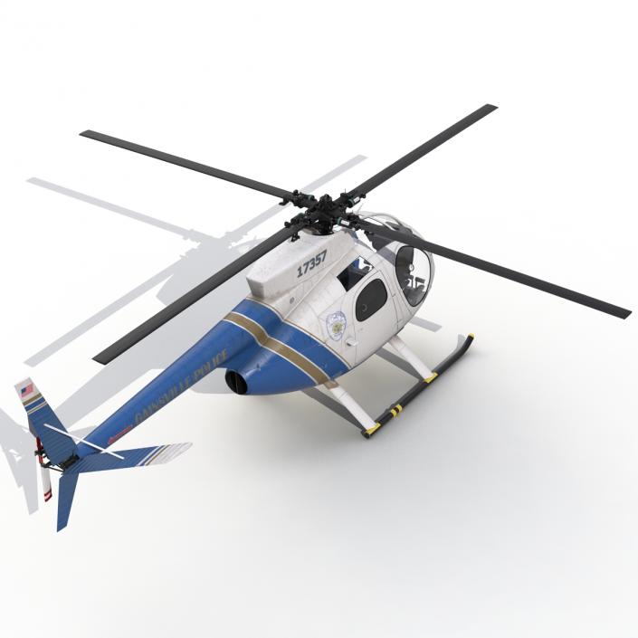 Light Helicopter Hughes OH-6 Cayuse Police 3D